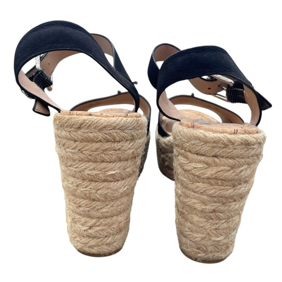 Sam Edelman Maura espadrille suede wedge sandals open-toe black womens 8 - Picture 7 of 10